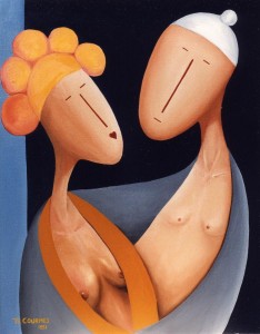Face à Face, 1997, Huile sur toile (73x60cm)